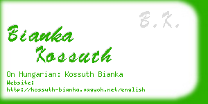 bianka kossuth business card